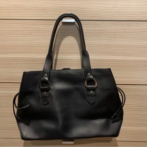Black Talbots leather handbag tote